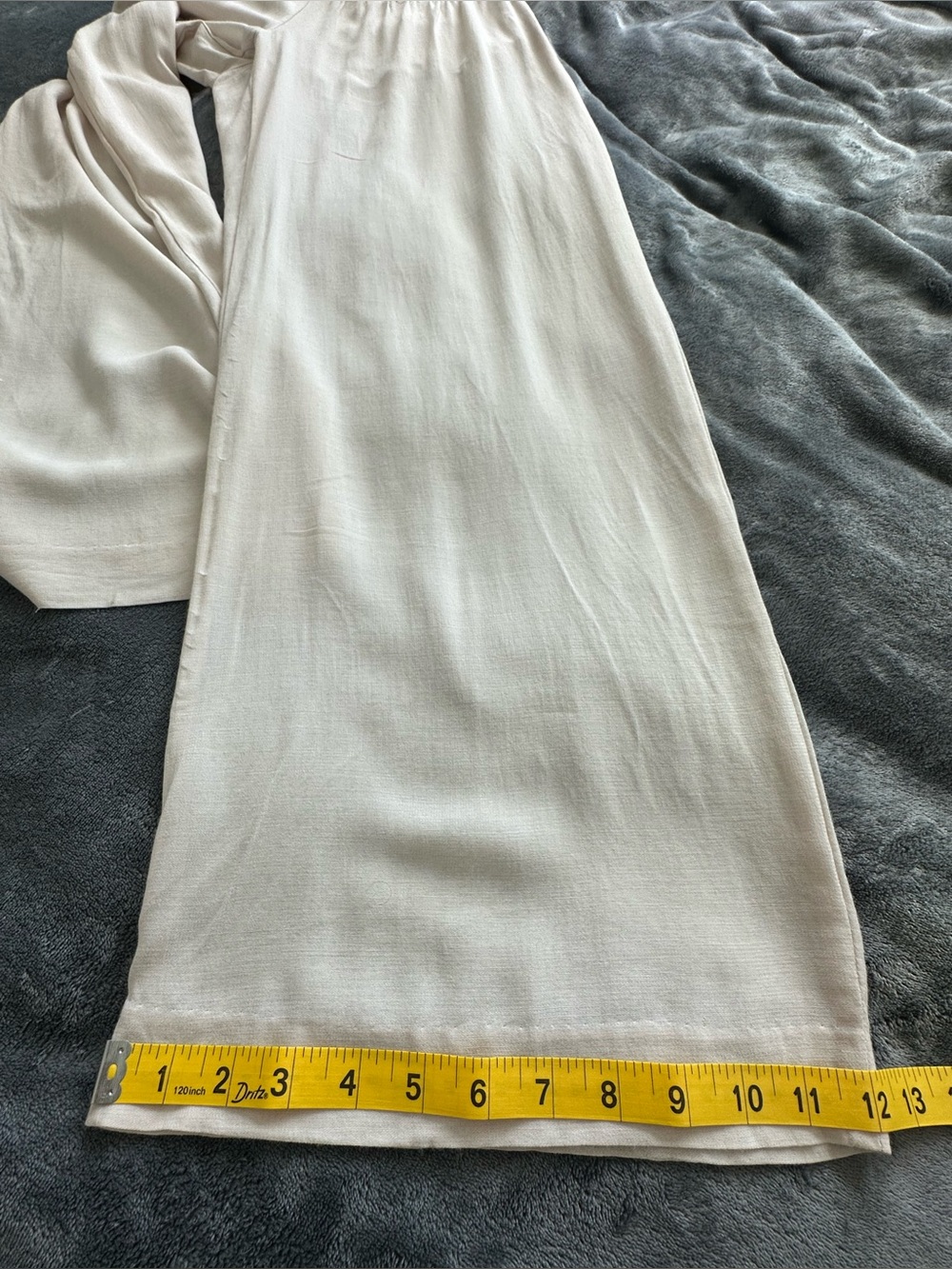 INTERMIX Linen Viscose Wide Leg Pants M Ivory Sheer Draped Made in New York - Picture 14 of 15